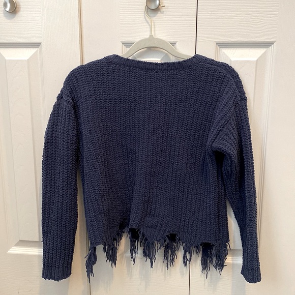 Soft Blue Cropped Sweater - Picture 2 of 3